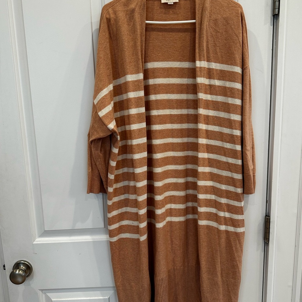Striped Pink and Cream Cardigan